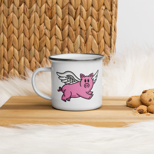 When Pigs Fly Enamel Mug