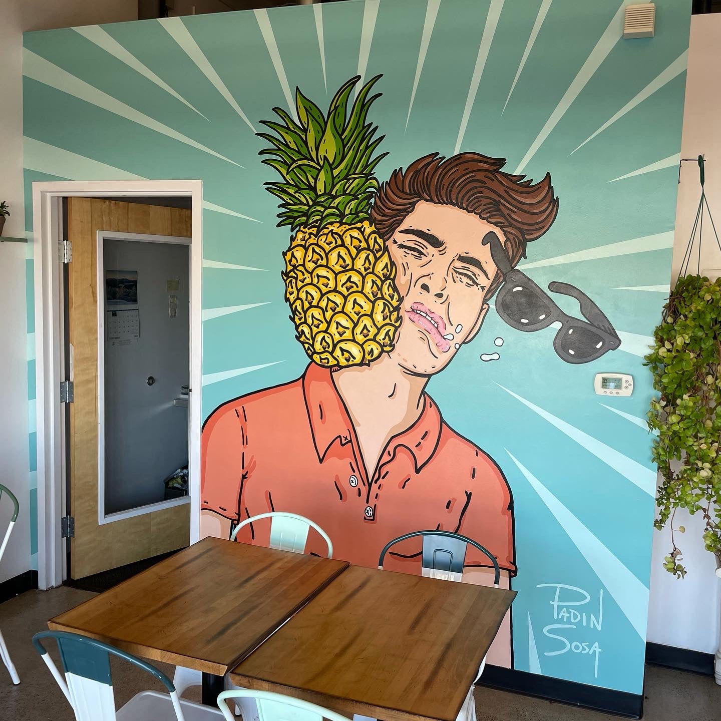 Mural Padin Sosa man hit by pineapple albuquerque New Mexico