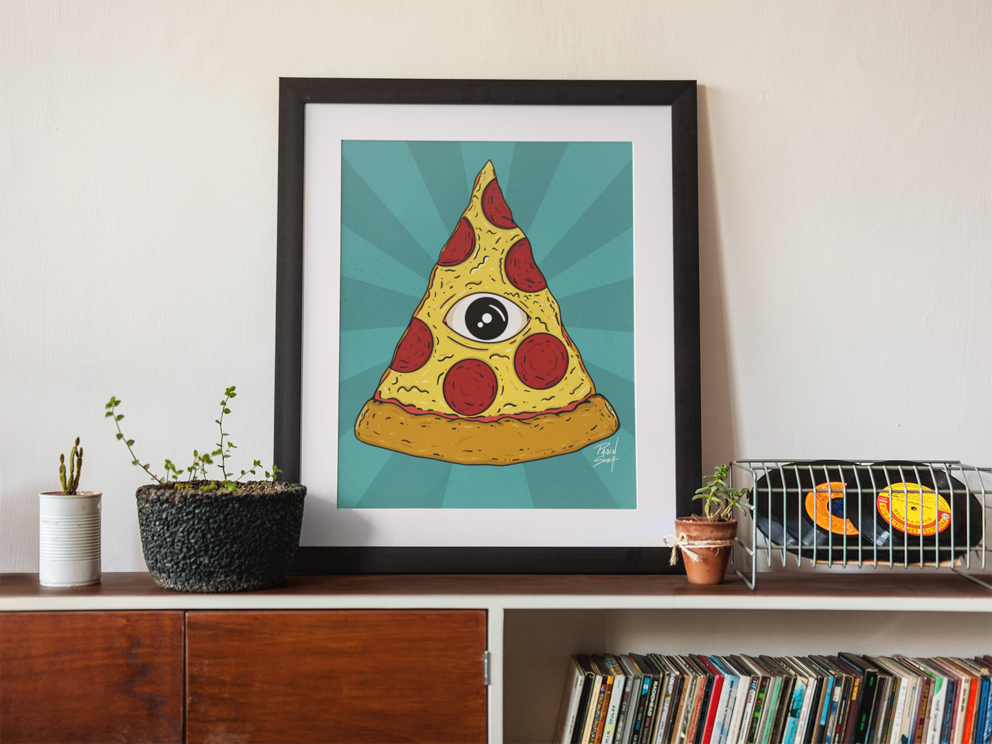 All Seeing Pizza Print