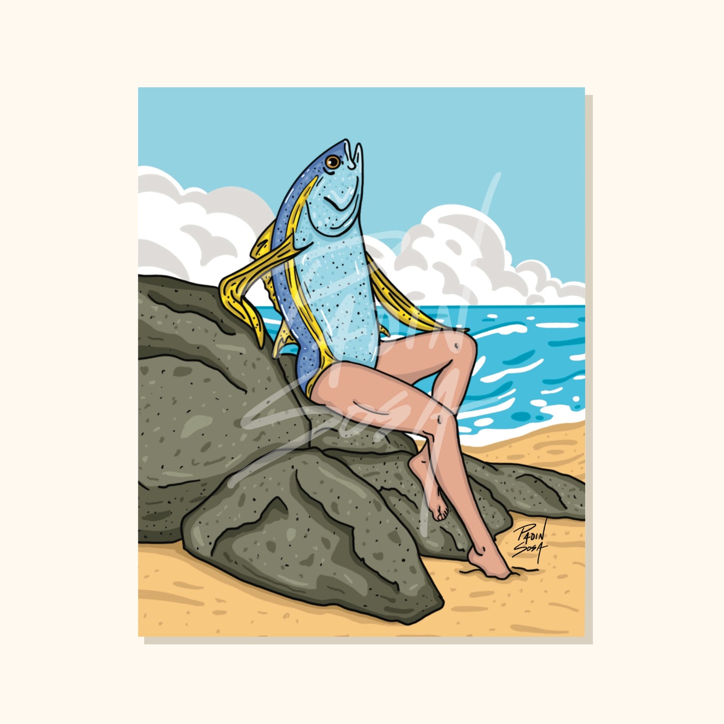 Reverse Mermaid Print