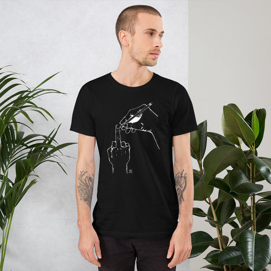 Drawing a Finger Unisex T-Shirt